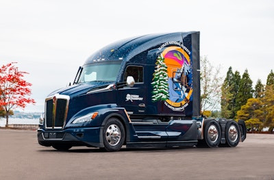 Kenworth T680 being used to transport 2024 U.S. Capitol Christmas Tree