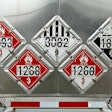 hazmat placards on tanker trailer