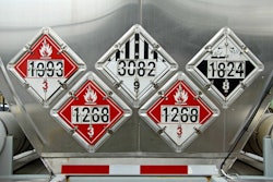 hazmat placards on tanker trailer