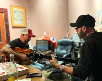 Skinny Jim Rotramel (left) and Eddie Spaghetti at work