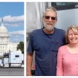 Lee and Lisa Schmitt -- their 2005 Peterbilt is shown in the background image here parked in past outside the U.S. Capitol building.