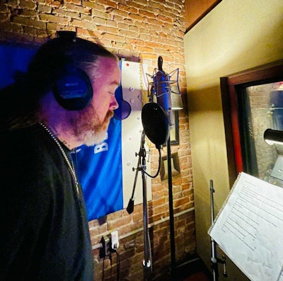 Sean Hopkins in studio