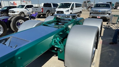 Frame and rear fenders of Lynn DeNeve's 2024 Peterbilt 389