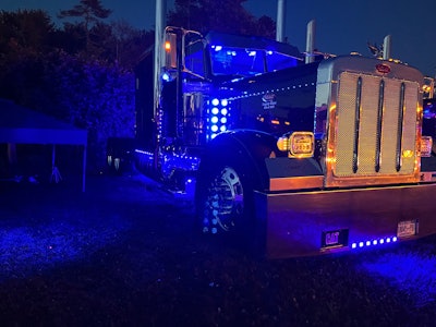 Clifford Hay II's 2007 Peterbilt 379 Legacy at night