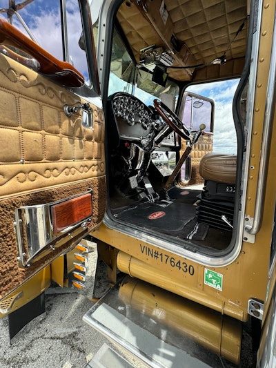 Interior of Rafael Gonzales' 1984 Peterbilt 359