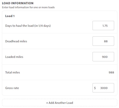 load information inputs