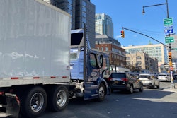 Truck in traffic in NYC