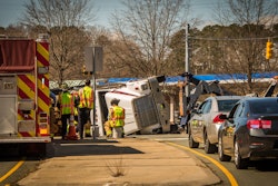 truck crash with emergency responders