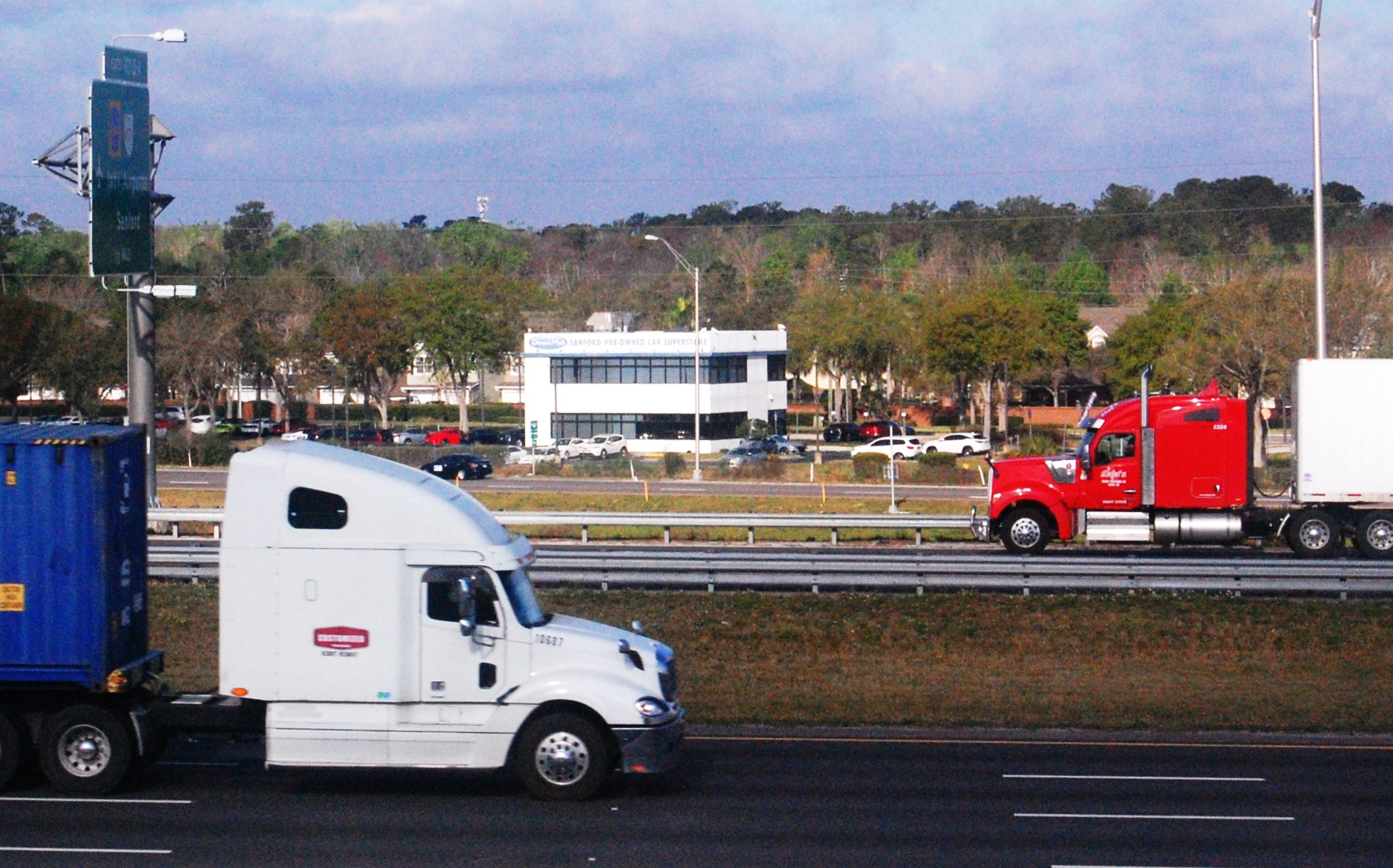 Two Rigs On Highway Speed