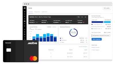 Motive fuel card and management dashboard