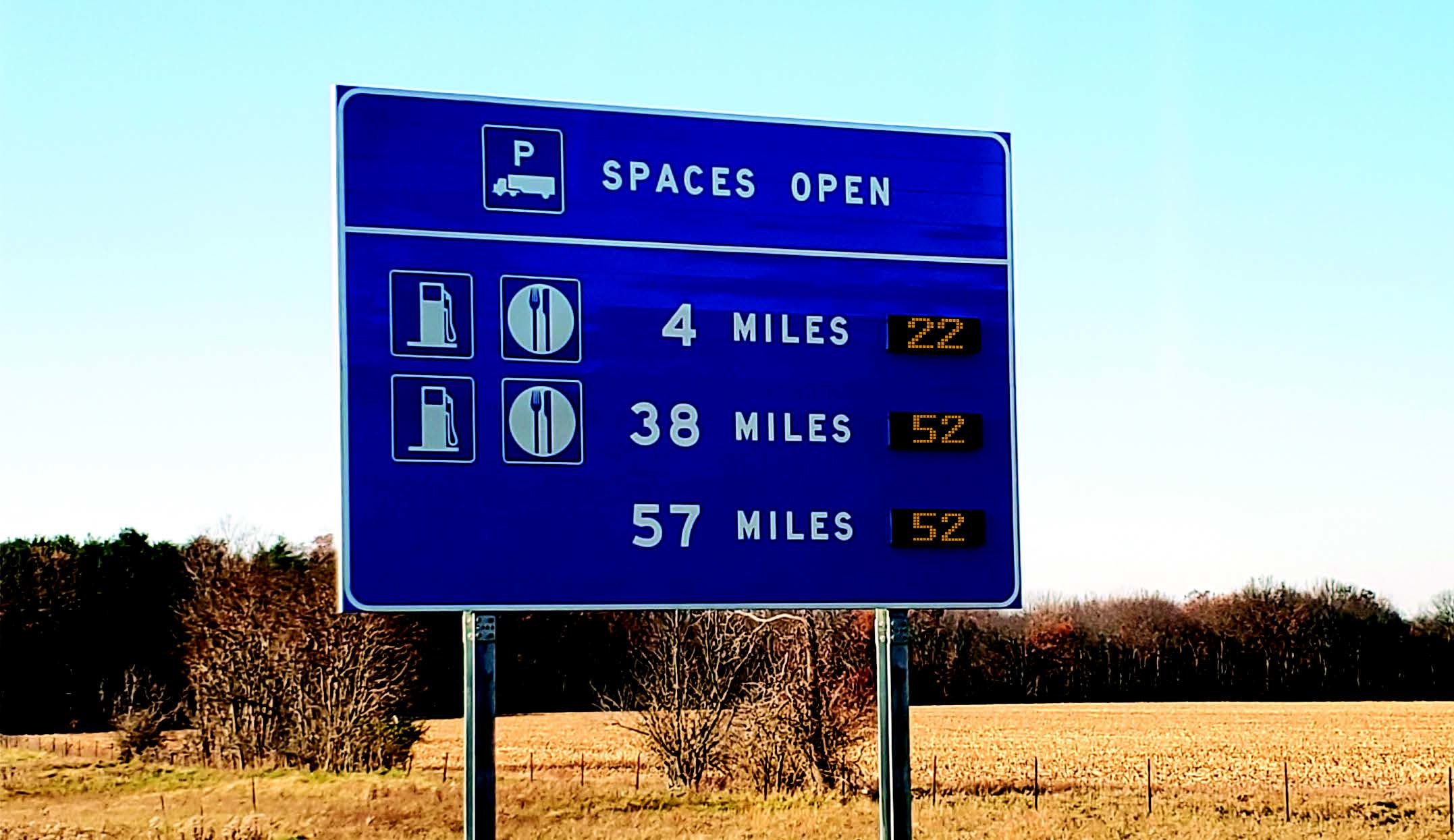 truck parking information sign
