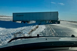 Truck crashed in snow