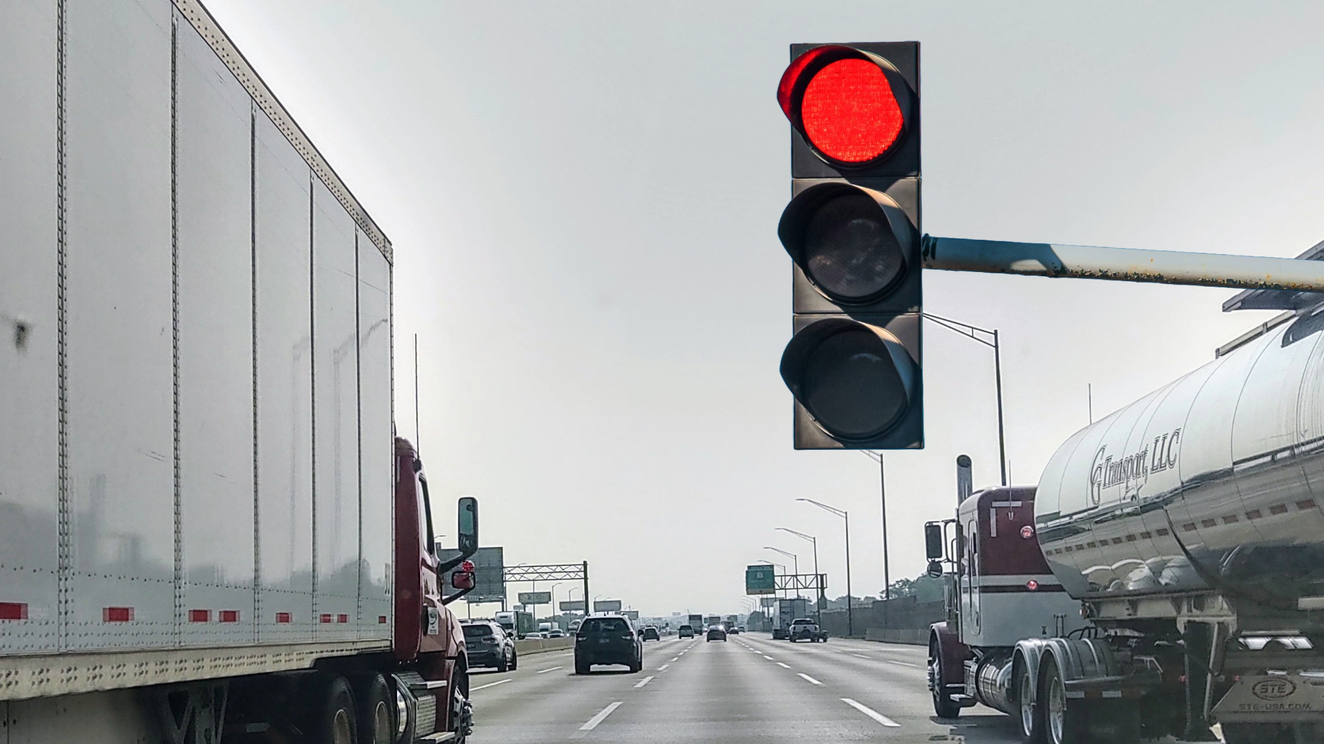 Stop Sign On Highway Scene 2