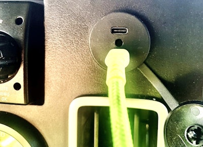 Charging port on dash