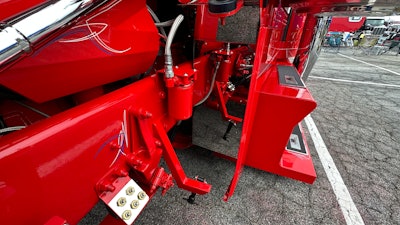 Engine compartment of AN Transport's 2008 Kenworth W900L