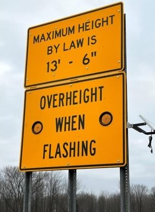 Overheight warning sign