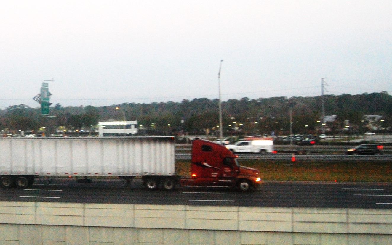 Speed Night Truck On Highway