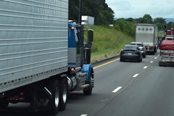 Trucks In Traffic Mountain Highway