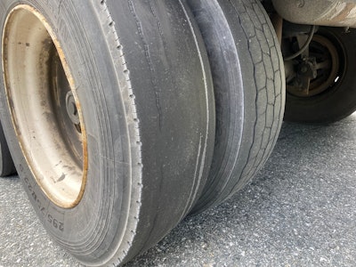 Bald trailer tires at inspection