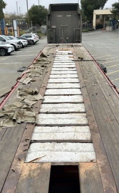 Drug bust in flatbed trailer