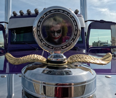 Hood ornament on Skillex Inc.'s 2024 Peterbilt 389