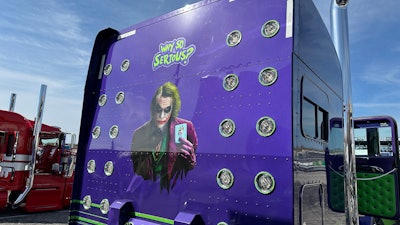 Joker graphic on Skillex Inc.'s 2024 Peterbilt 389