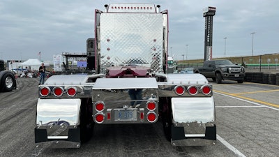 Rear view of Sunrise Equipment's 1997 Peterbilt 379