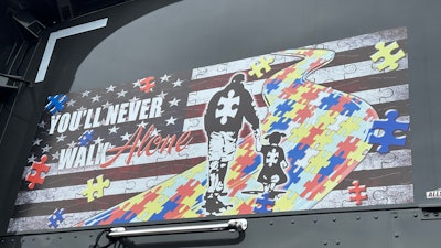 Autism awareness mural of Joseph Phelps' 2022 Kenworth T680