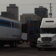 trucks in lot at stop, Nashville