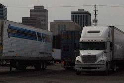 trucks in lot at stop, Nashville