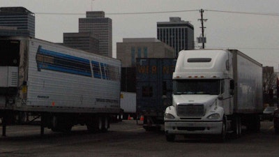 trucks in lot at stop, Nashville