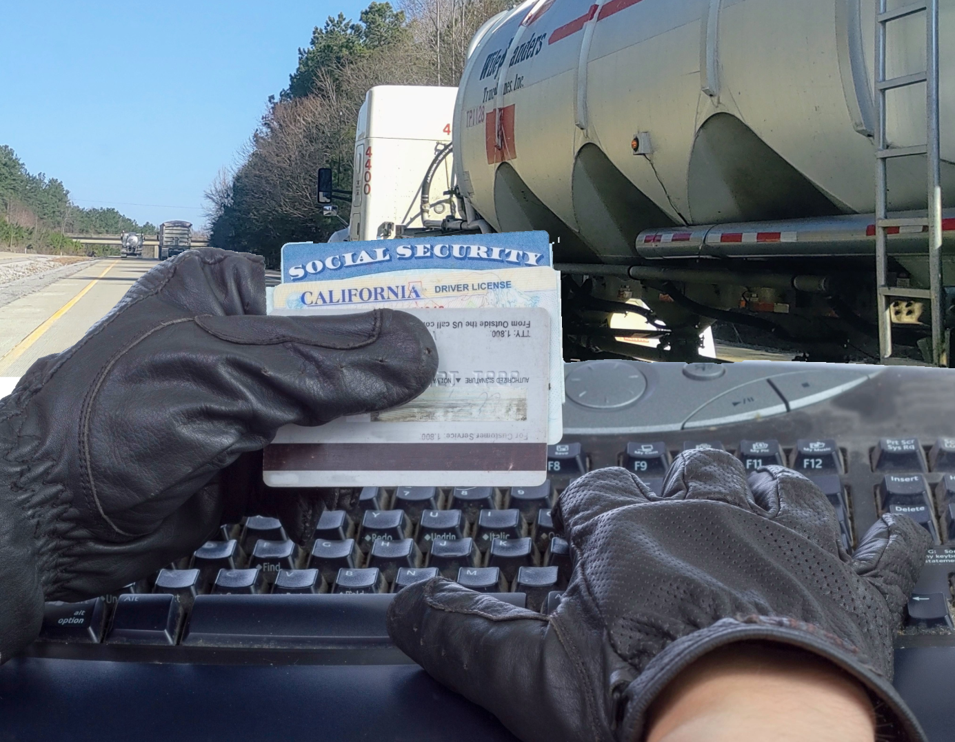 Hacker Keyboard Gloves And Bulk Tanker