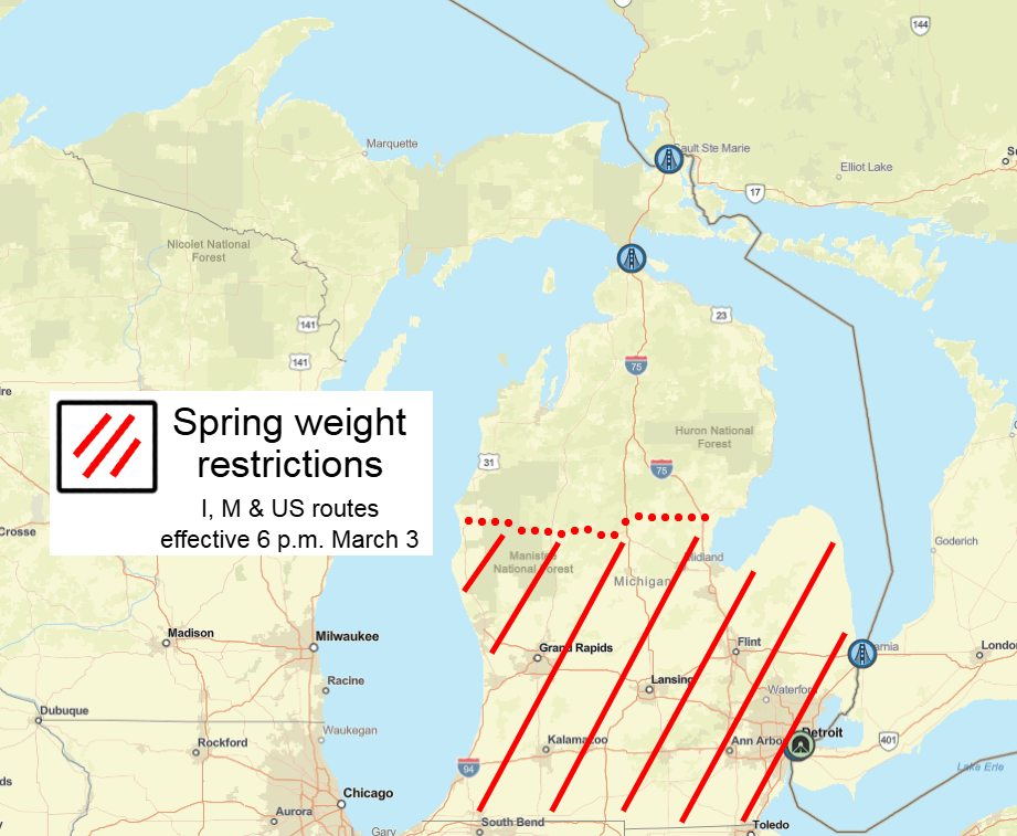 Michigan spring weight restrictions