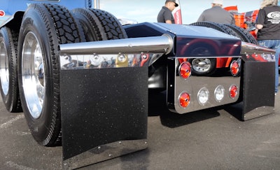Rear view of Bryan Martin's 1987 Peterbilt 359