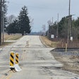Divided rail crossing, problematic for oversize haulers