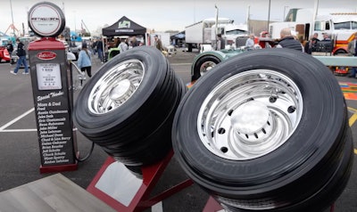 Wheel stands built for Luke Rethwisch's 1987 Peterbilt 359