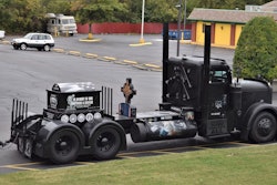 The 'Black Out' 1999 Freightliner Classic XL has been featured numerous times throughout the years and is a rolling memorial to POW-MIA military personnel. The truck was originally built by owner-operator Chuck Timbrook.
