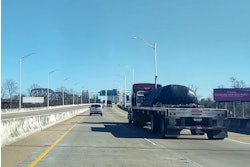 Flatbed On Highway Bridge