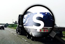 Flatbed On Highway Magnifying Glass