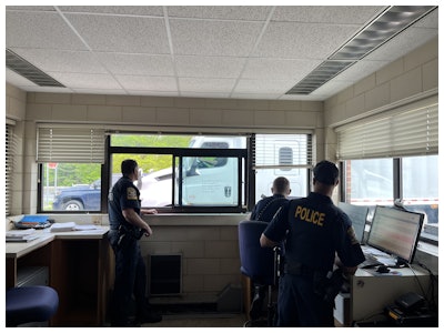 Inside the scale house with state and federal law enforcement for Roadcheck on I-84 in Connecticut.