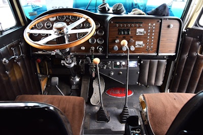The interior is preserved as if in amber, more or less the way it was when Huck Huckaby had it custom-built by Double Eagle in Indiana after his purchase, Bolin noted. It was bought as a daycab expressly to be sent to Double Eagle for finishing with the 66-inch sleeper and interior.