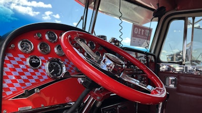 The non-original parts of the interior include the painted dash, steering wheel and more.