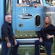 Rufus and Patricia Morris together operate Midnight Rider Transport LLC, with Rufus behind the wheel and Patricia handling the books. They're leased to Material Logistics Management hauling steel beams in this 2004 Peterbilt 379.