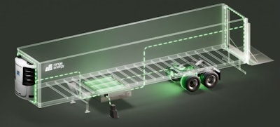 Illustration of the components and power flow within the system from Range Energy's website. Regenerative braking in the trailer brakes helps deliver power back to the battery, and when it reaches 20% charge is shifts to a 'mild hybrid' mode, Javidan said. Range estimates on the company website are for roughly 300 miles of full power.