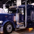 ReVolt Motors' diesel-electric hybrid retrofit Peterbilt 379 looks mostly like a traditional diesel truck from the outside with the hood down.