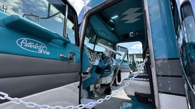 “I loved the outside of the truck so much, I wanted to do the inside to look the same,” he added. “If anybody looks in there, the stripes are all, everything’s inside the truck.”