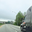 Truck In Right Lane Highway Bridge