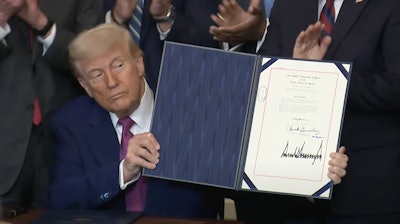 President Donald Trump on Thursday signed three Congressional Review Act bills to end California's electric vehicle sales and truck emissions mandates.
