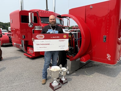 Kenny Ziglar took home top honors from the 2025 Shell Rotella SuperRigs truck show with his 2007 Peterbilt 379, 'Scrapin' By.'