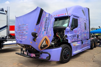 1st: Amanda Saumier of Kasota, Minnesota -- 2022 Freightliner Cascadia “The Cancer Truck”